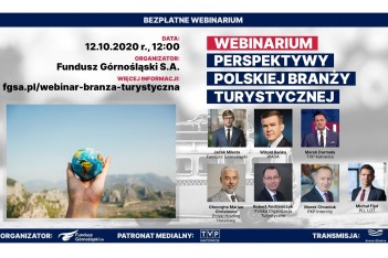 Zaproszenie na webinarium "Perspektywy Polskiej Branży Turystycznej" (12.10.2020 r.)
